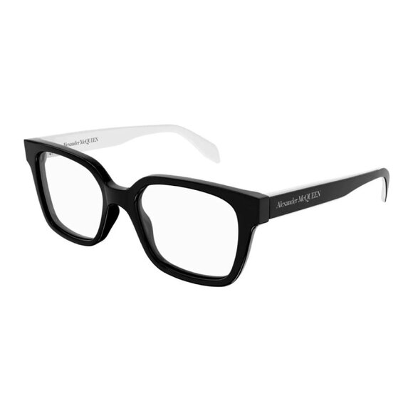 NEW ALEXANDER MCQUEEN EYEGLASSES AM0358O 003 BLACK/WHITE UNISEX EYEWEAR - Picture 1 of 3